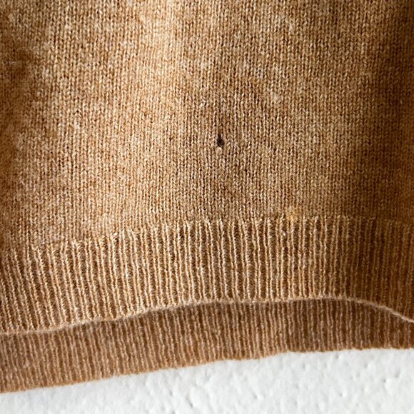 J. CREW Everyday 100% Cashmere Crewneck Sweater in Heather Camel SZ XS - Picture 7 of 7